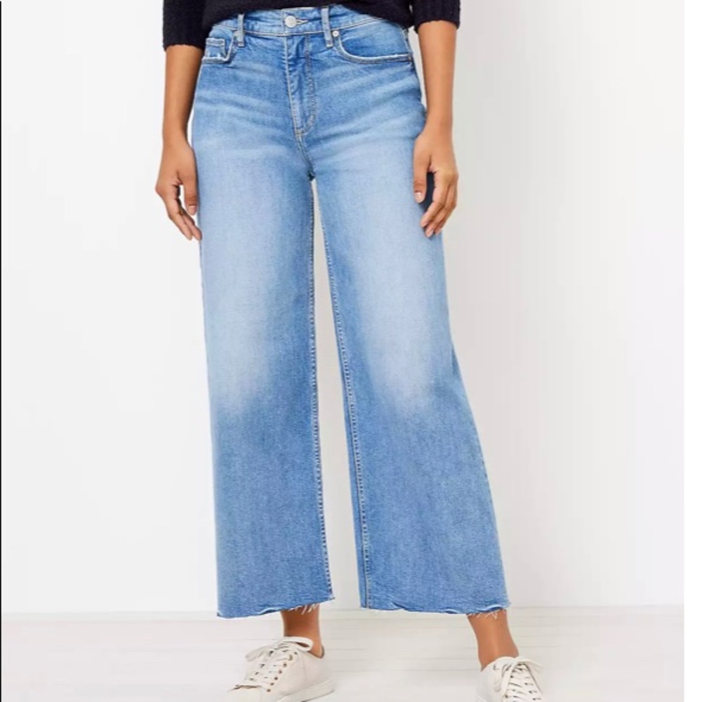 LOFT Wide Leg Crop Jeans In Light Wash